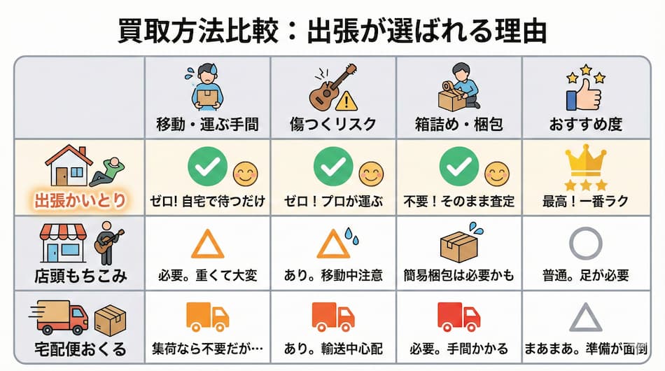 買取方法比較の図解