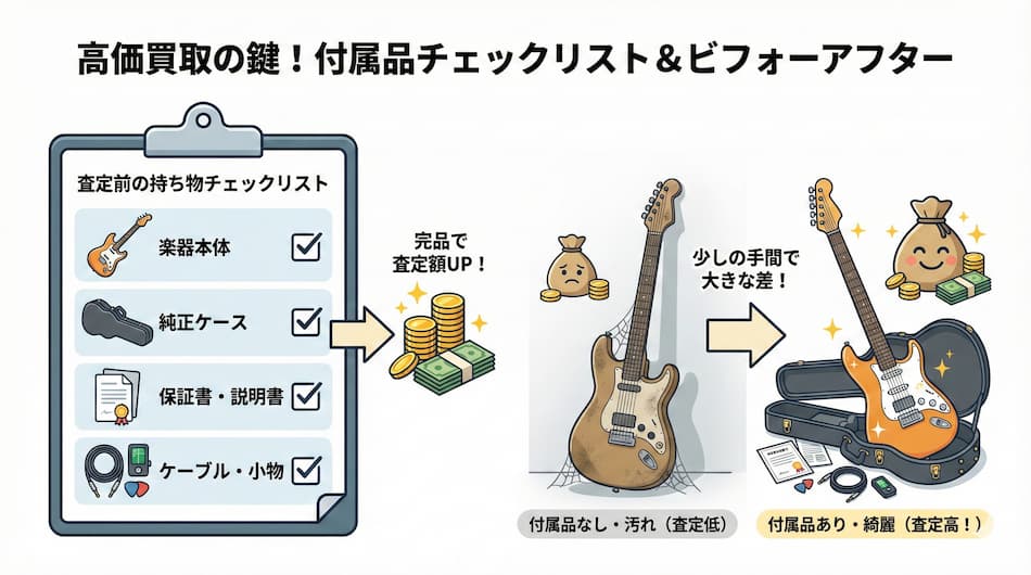 付属品チェックリストの図解